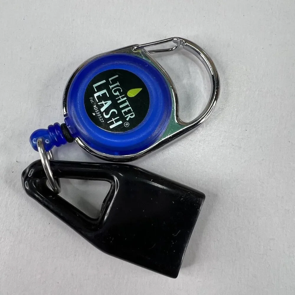 Lighter Leash Blue Clip Keychain Keyring